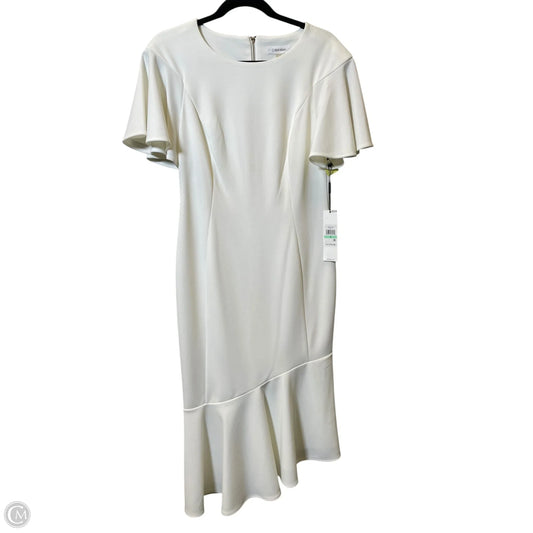 Dress Casual Midi By Calvin Klein In White, Size: M