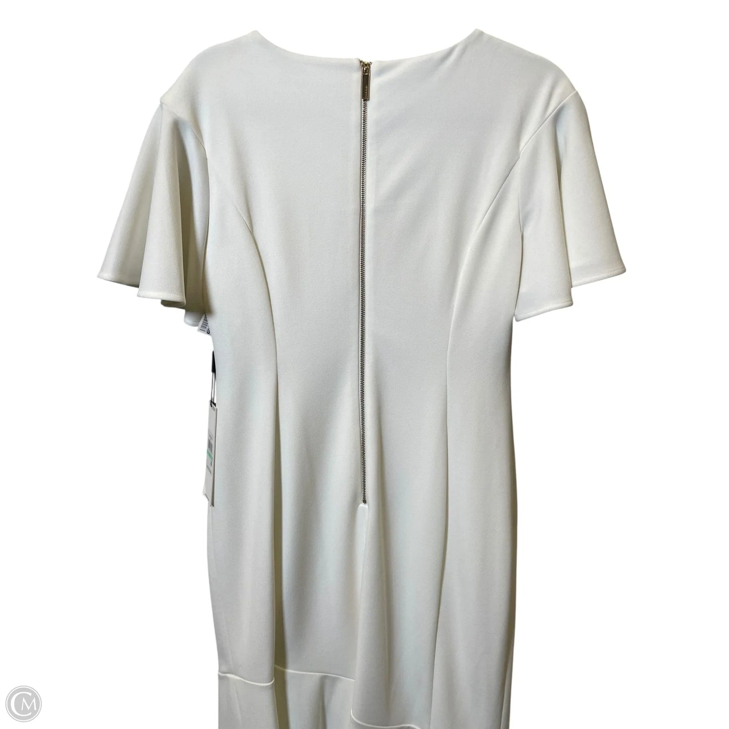 Dress Casual Midi By Calvin Klein In White, Size: M
