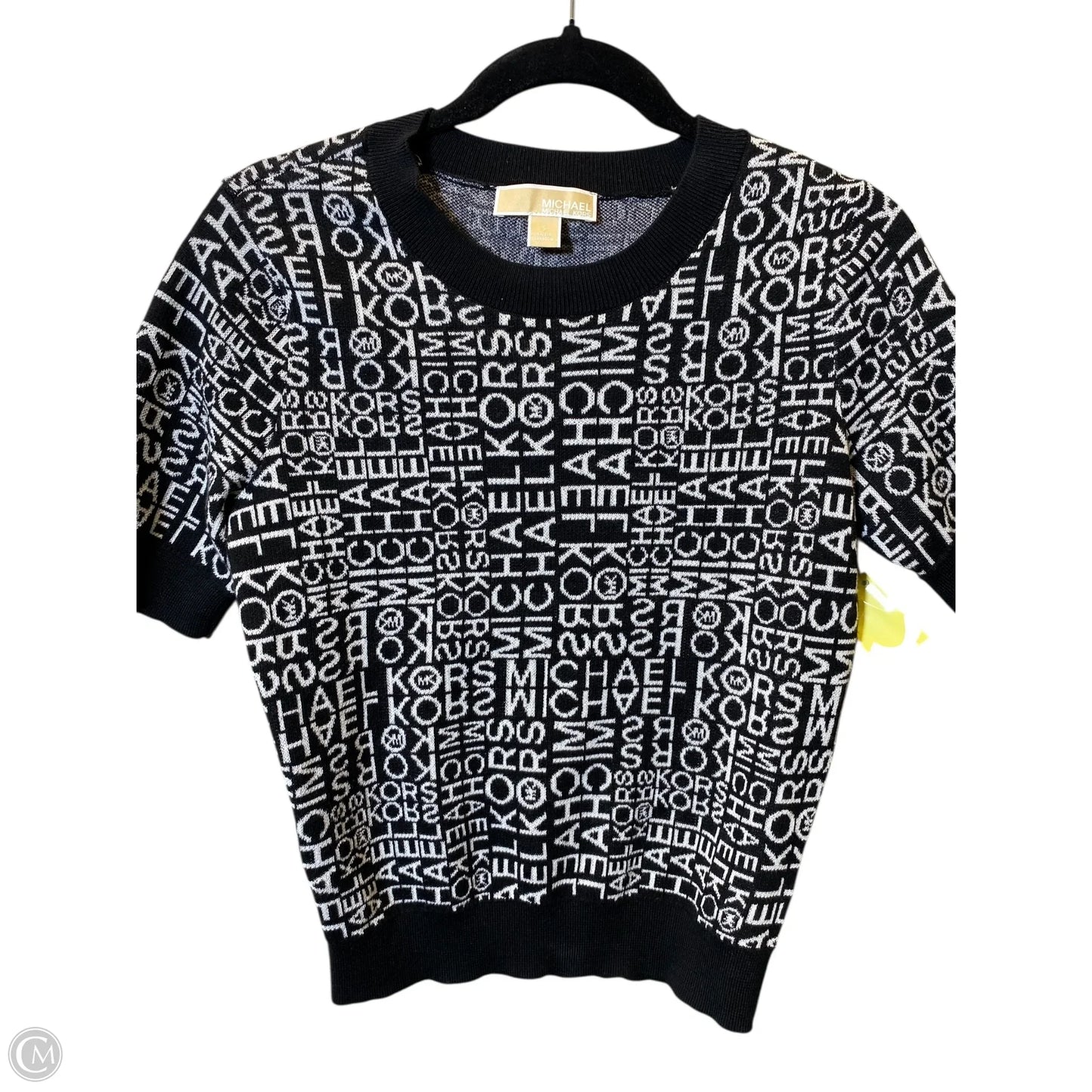 Sweater Short Sleeve By Michael By Michael Kors In Black & White, Size: S