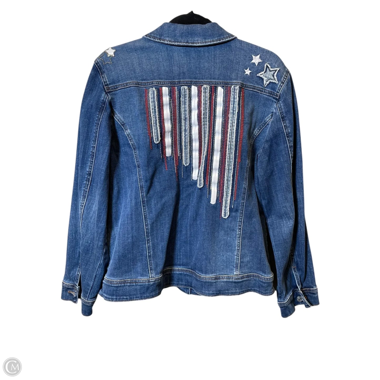 Jacket Denim By Chicos In Blue, Size: L