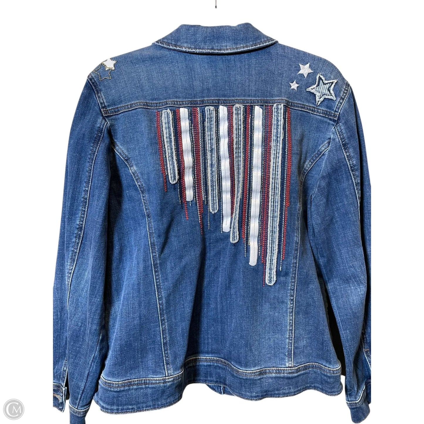 Jacket Denim By Chicos In Blue, Size: L