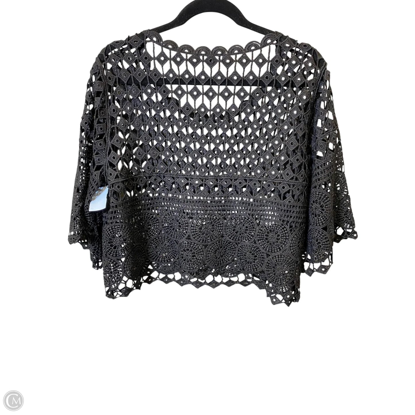 Top 3/4 Sleeve By Adrianna Papell In Black, Size: M