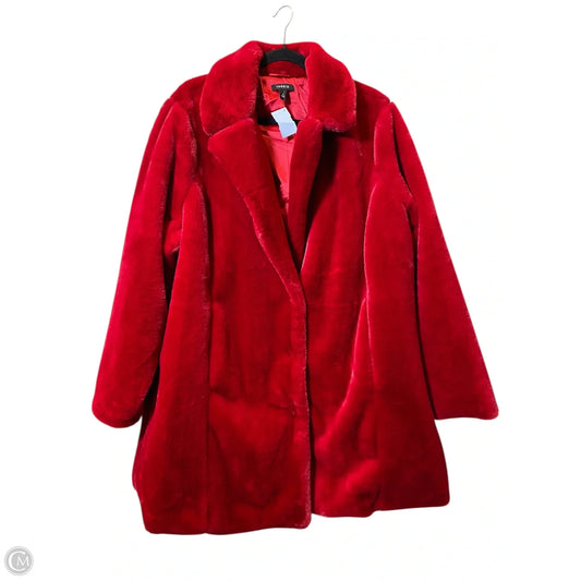 Coat Faux Fur & Sherpa By Torrid In Red, Size: 3x