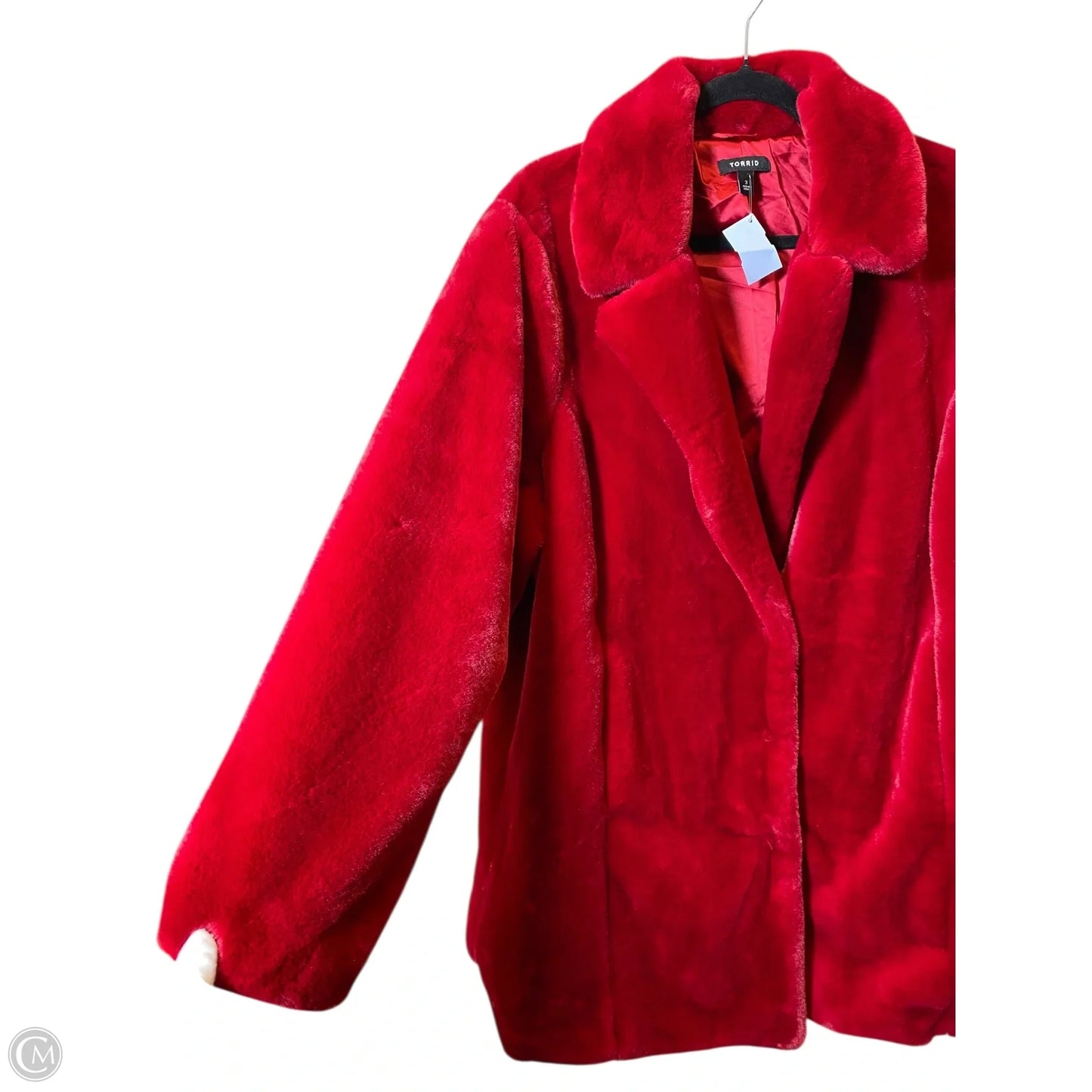 Coat Faux Fur & Sherpa By Torrid In Red, Size: 3x