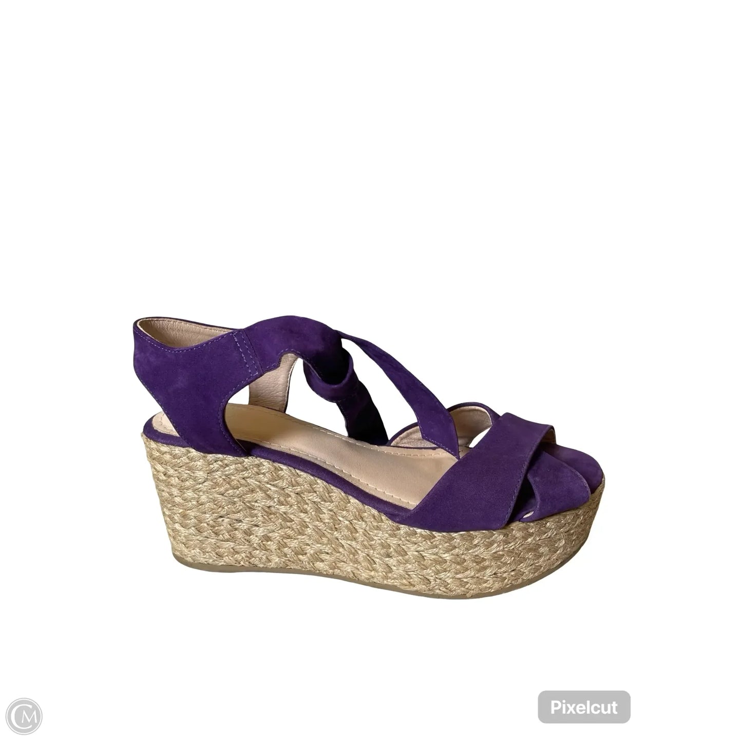 Shoes Heels Platform By Clothes Mentor In Purple & Tan, Size: 7