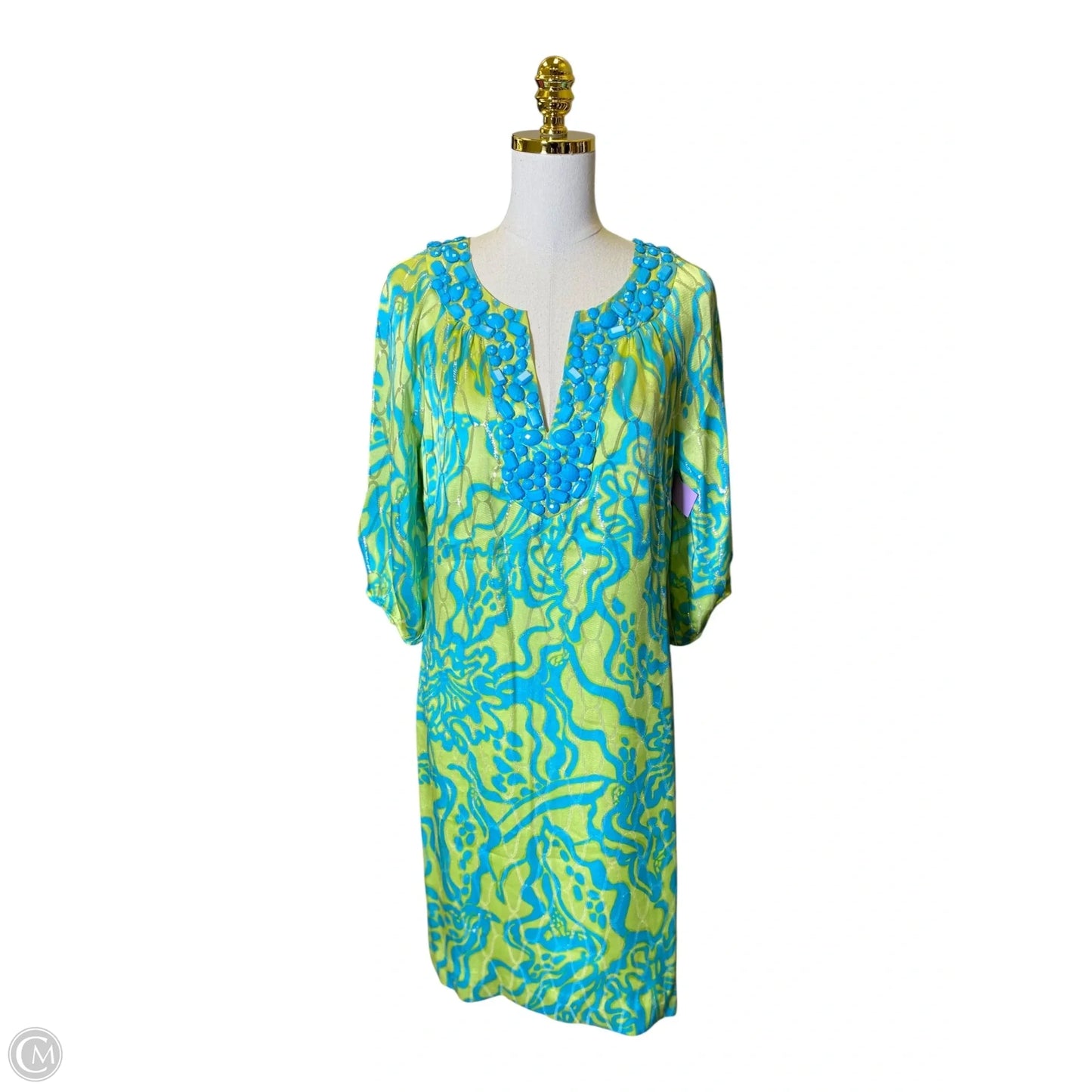 Dress Designer By Lilly Pulitzer In Blue & Green, Size: 10