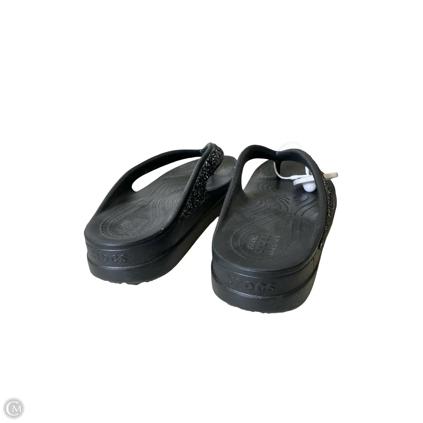 Sandals Heels Platform By Crocs In Black, Size: 10