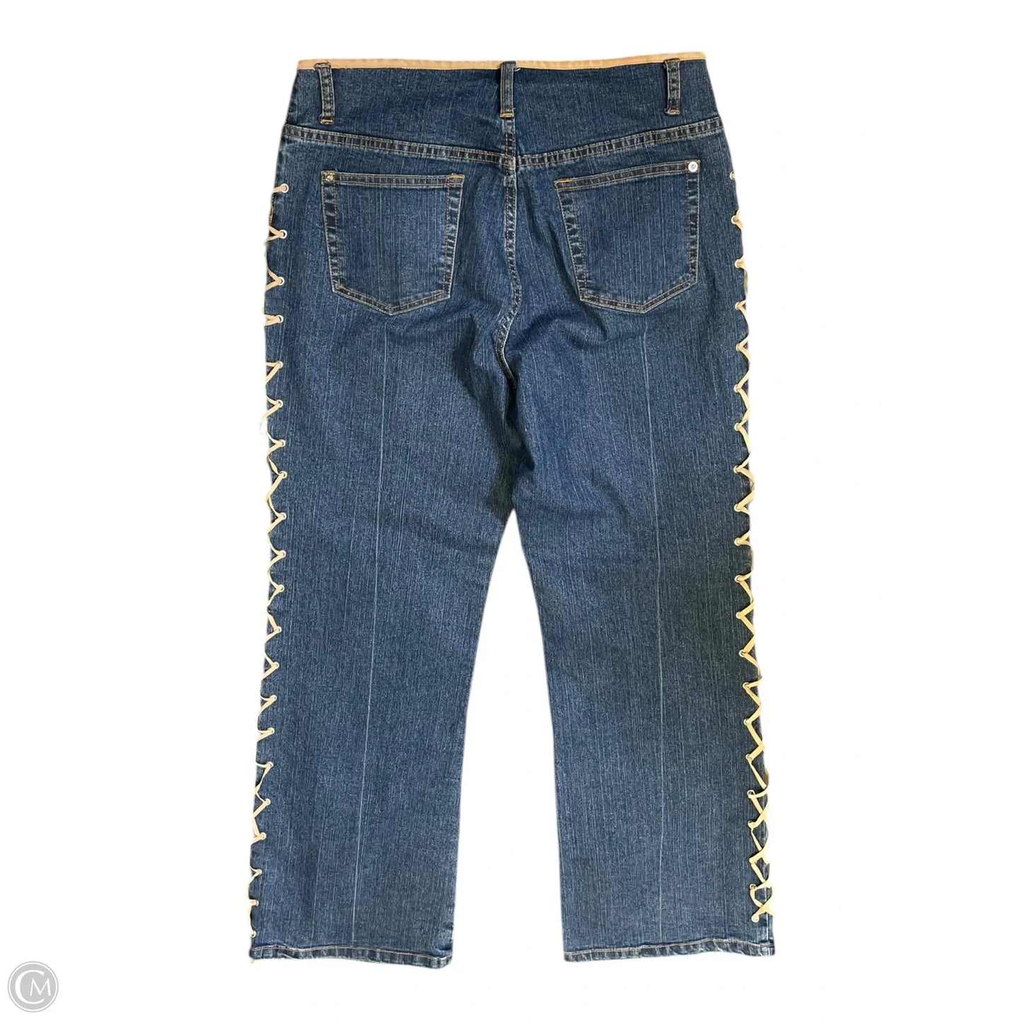 Jeans Wide Leg By Baccini In Blue & Tan, Size: 10