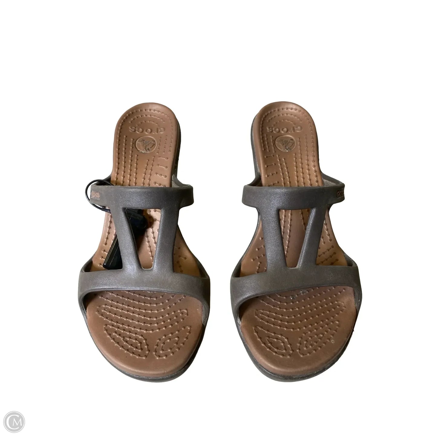 Shoes Heels Block By Crocs In Brown, Size: 6