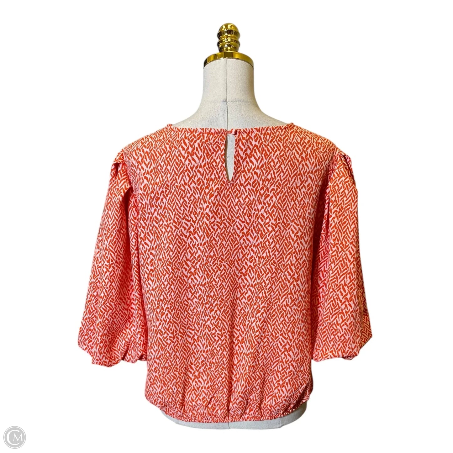 Blouse 3/4 Sleeve By Vince Camuto In Orange, Size: L