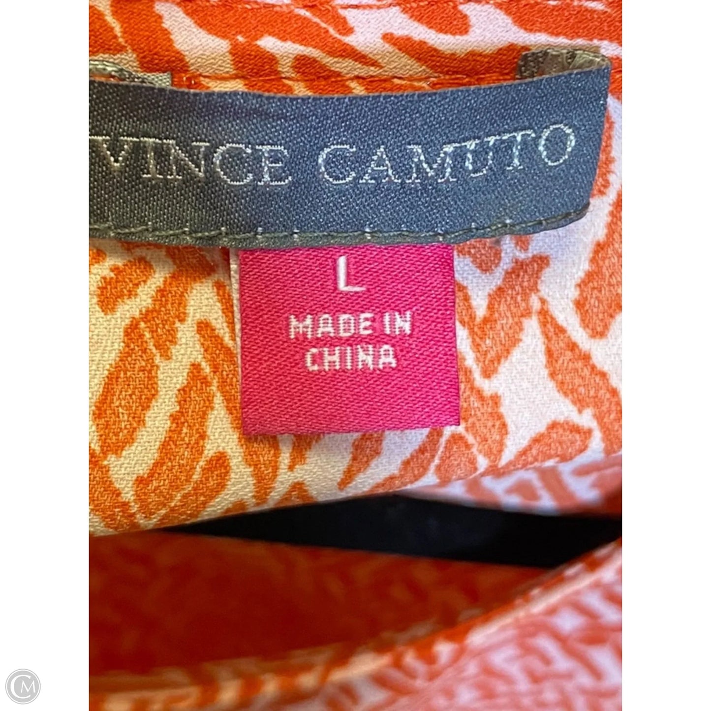 Blouse 3/4 Sleeve By Vince Camuto In Orange, Size: L