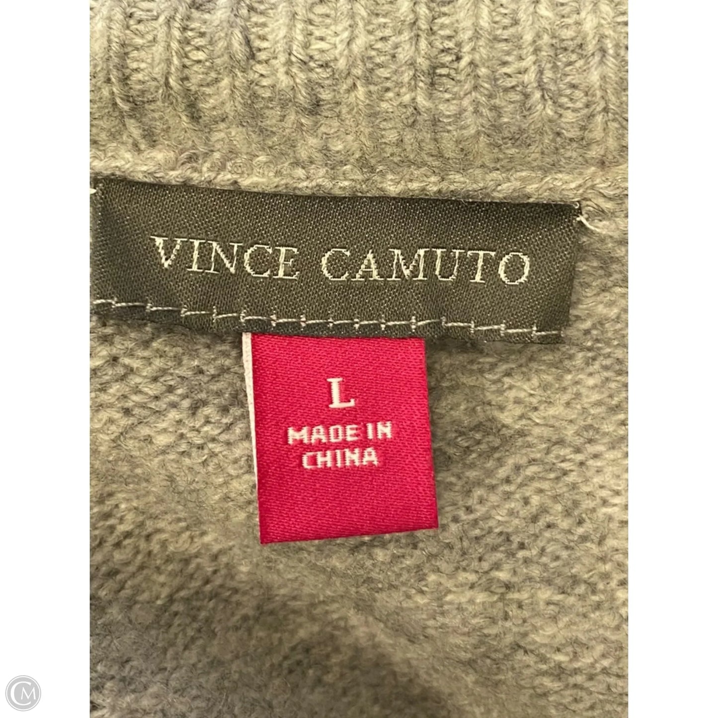 Sweater By Vince Camuto In Grey & Red, Size: L