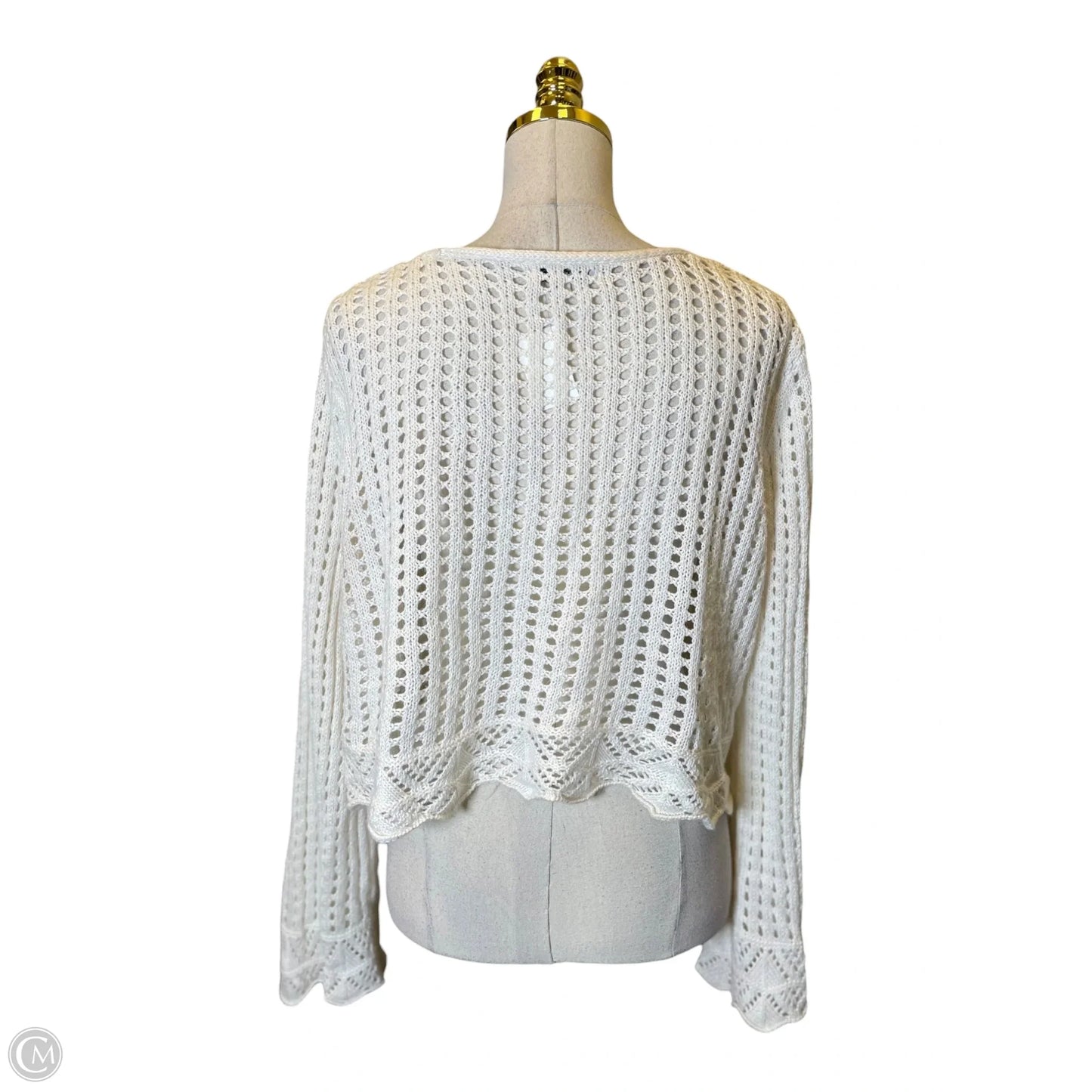 Cardigan By Clothes Mentor In Cream, Size: Xl