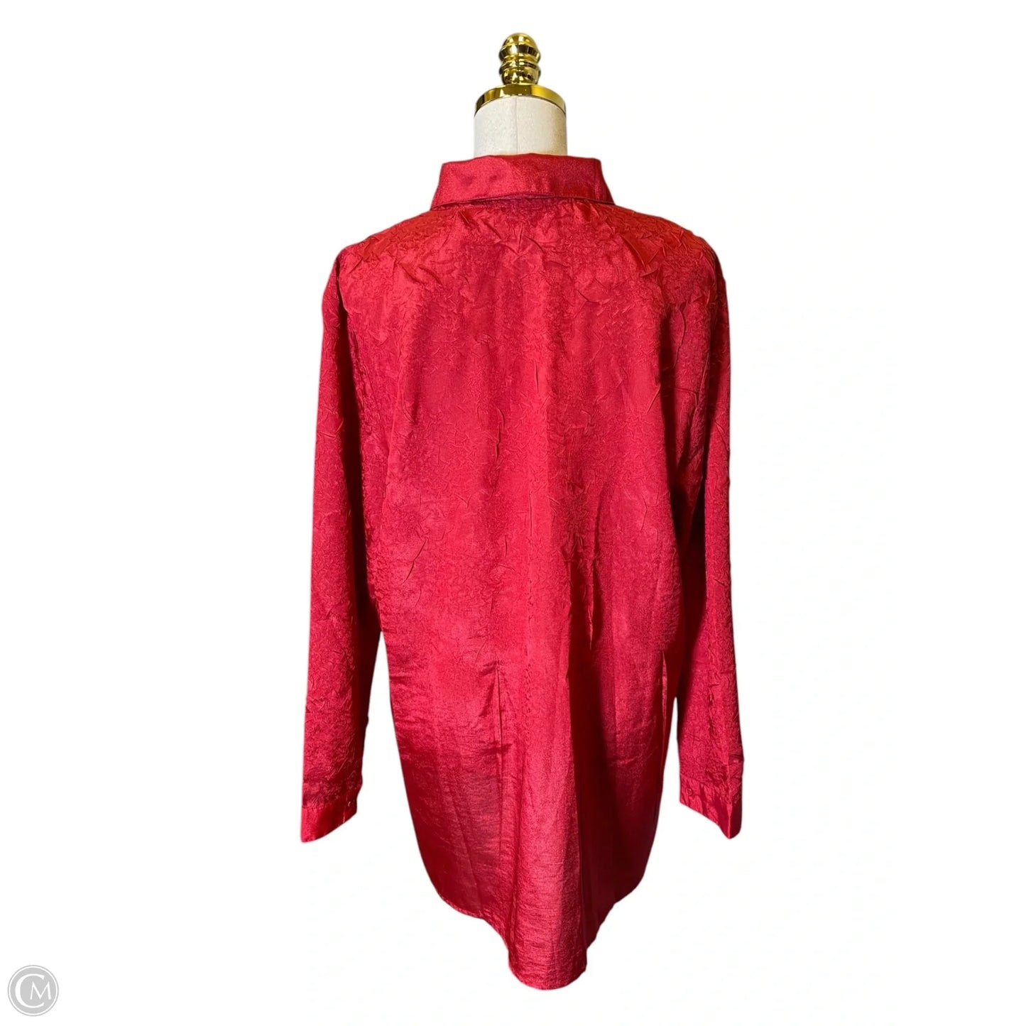 Blouse Long Sleeve By Chicos In Red, Size: Xl