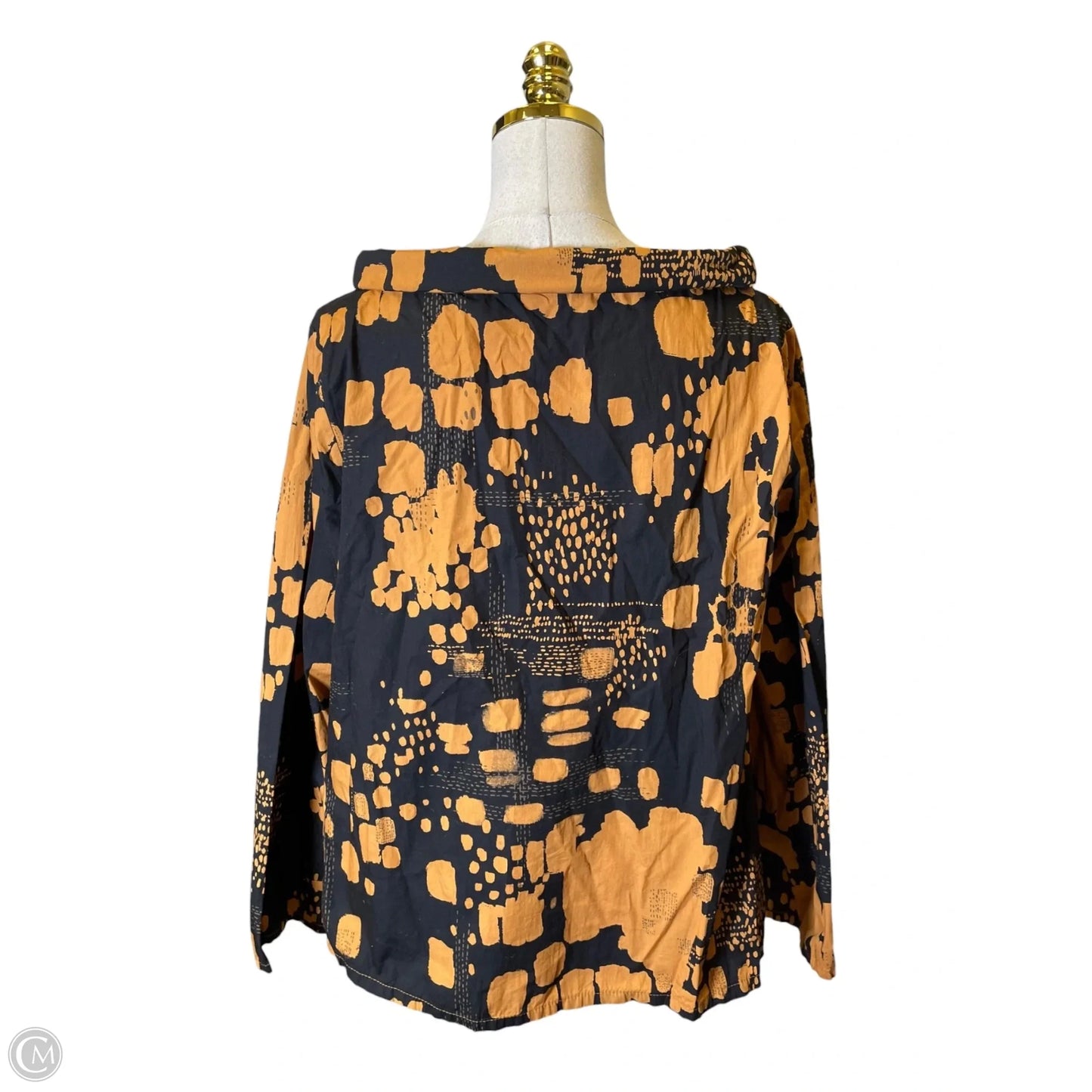 Blouse Long Sleeve By Bryn Walker In Black & Orange, Size: Xs
