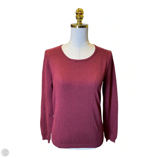 Top Long Sleeve By Mng In Maroon, Size: S