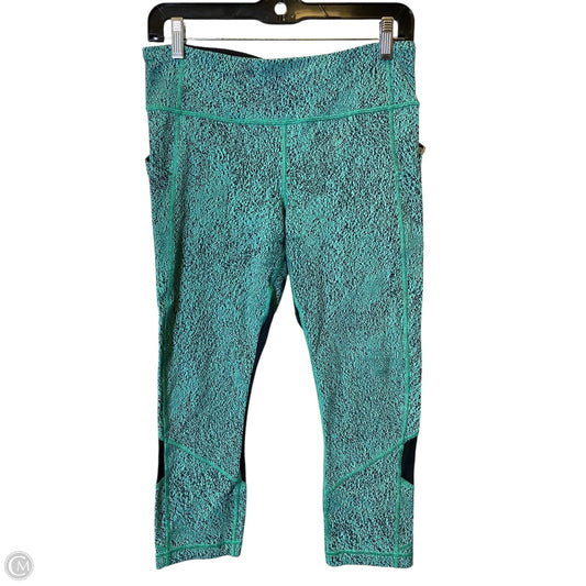 Athletic Leggings By Lululemon In Black & Green, Size: M