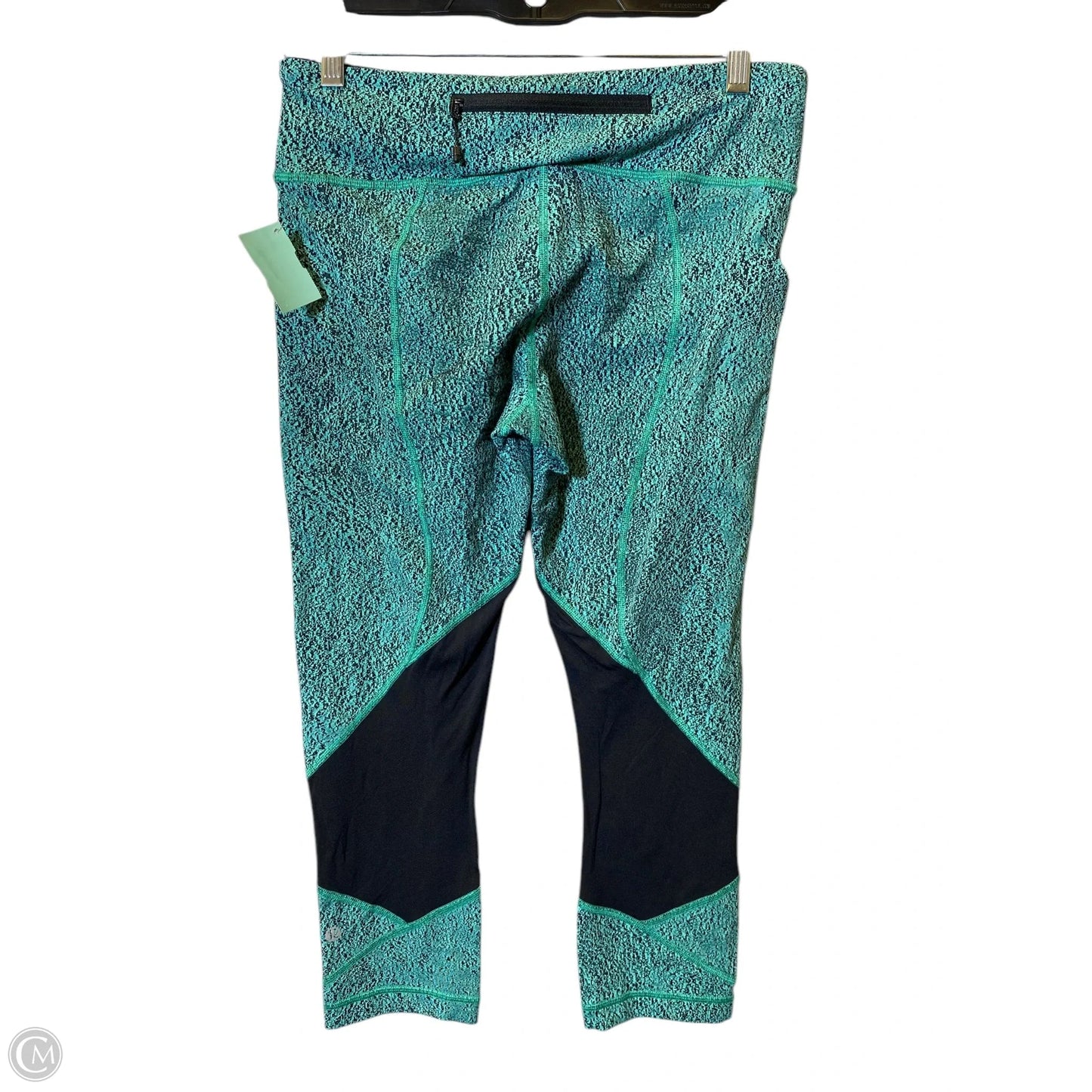 Athletic Leggings By Lululemon In Black & Green, Size: M