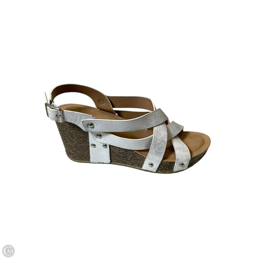 Sandals Heels Block By Cmc In Silver, Size: 7.5