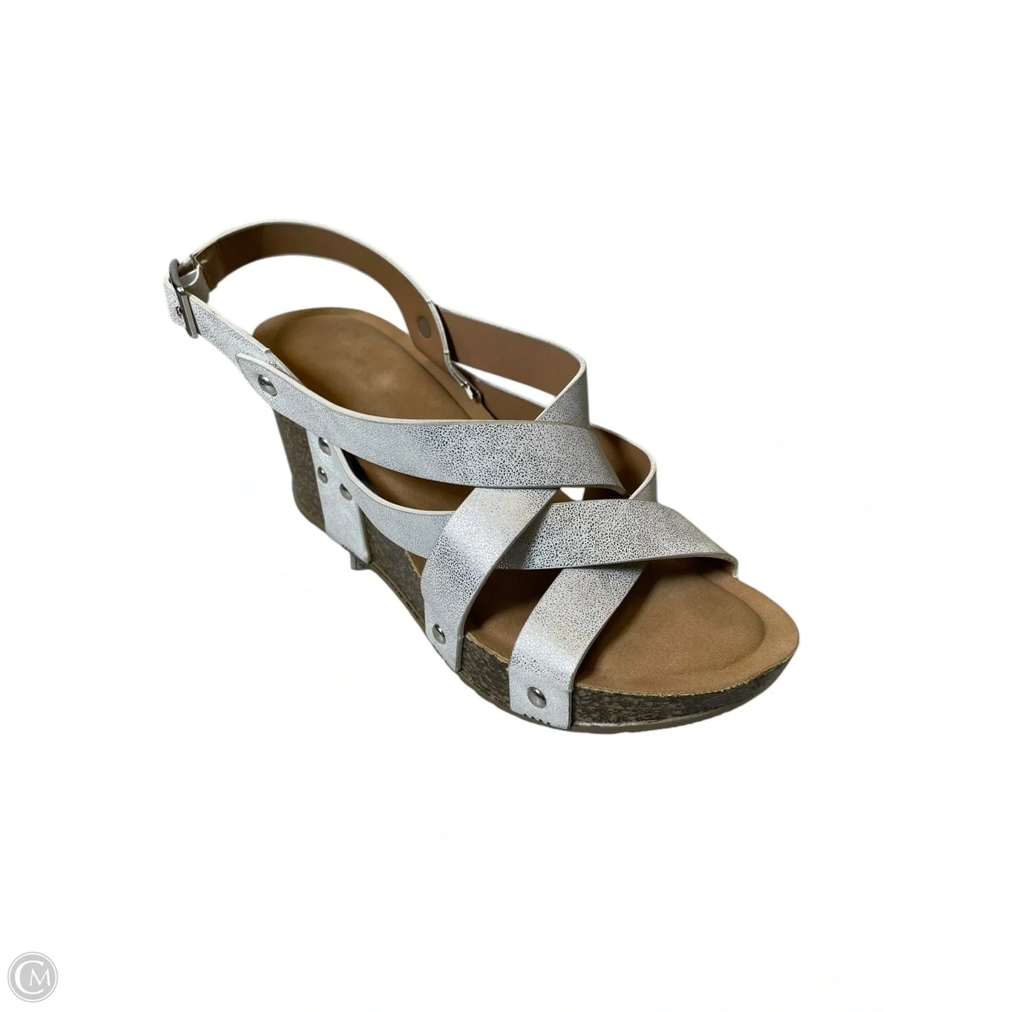 Sandals Heels Block By Cmc In Silver, Size: 7.5