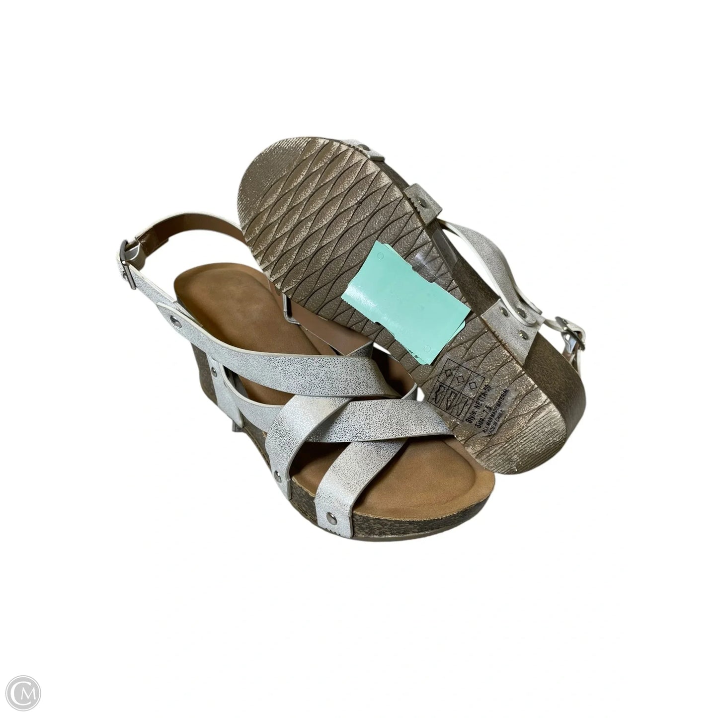 Sandals Heels Block By Cmc In Silver, Size: 7.5