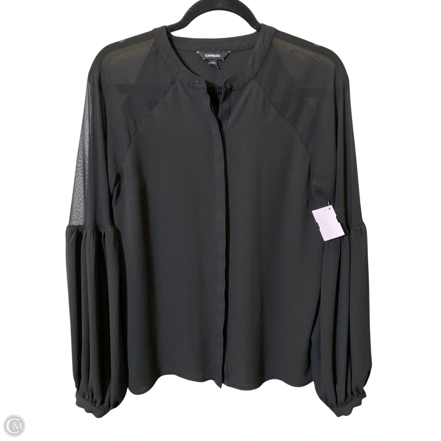 Blouse Long Sleeve By Express In Black, Size: M