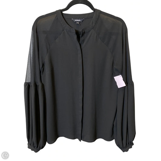 Blouse Long Sleeve By Express In Black, Size: M