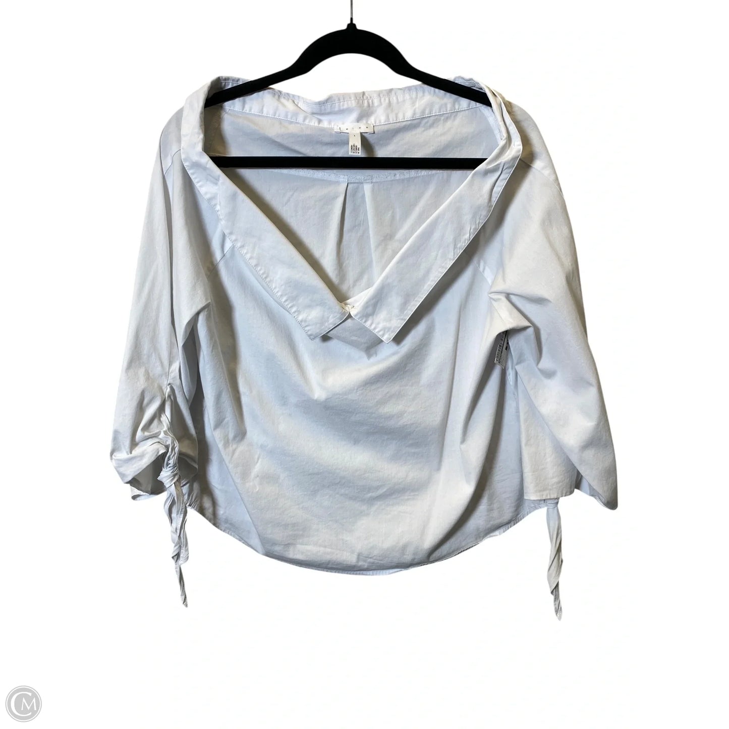 Blouse Long Sleeve By Leith In White, Size: L