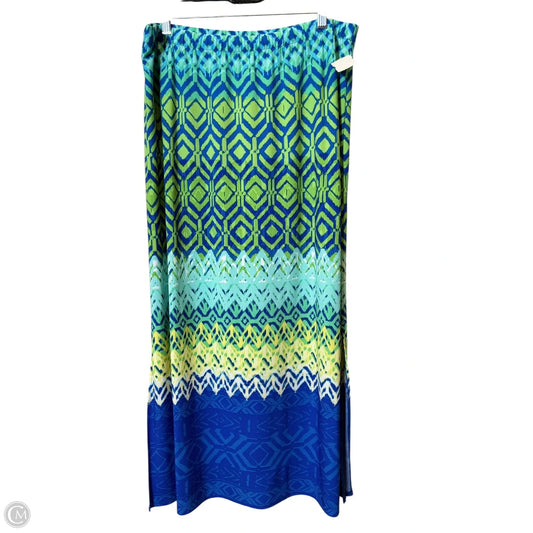 Skirt Maxi By Chicos In Blue & Green, Size: 12
