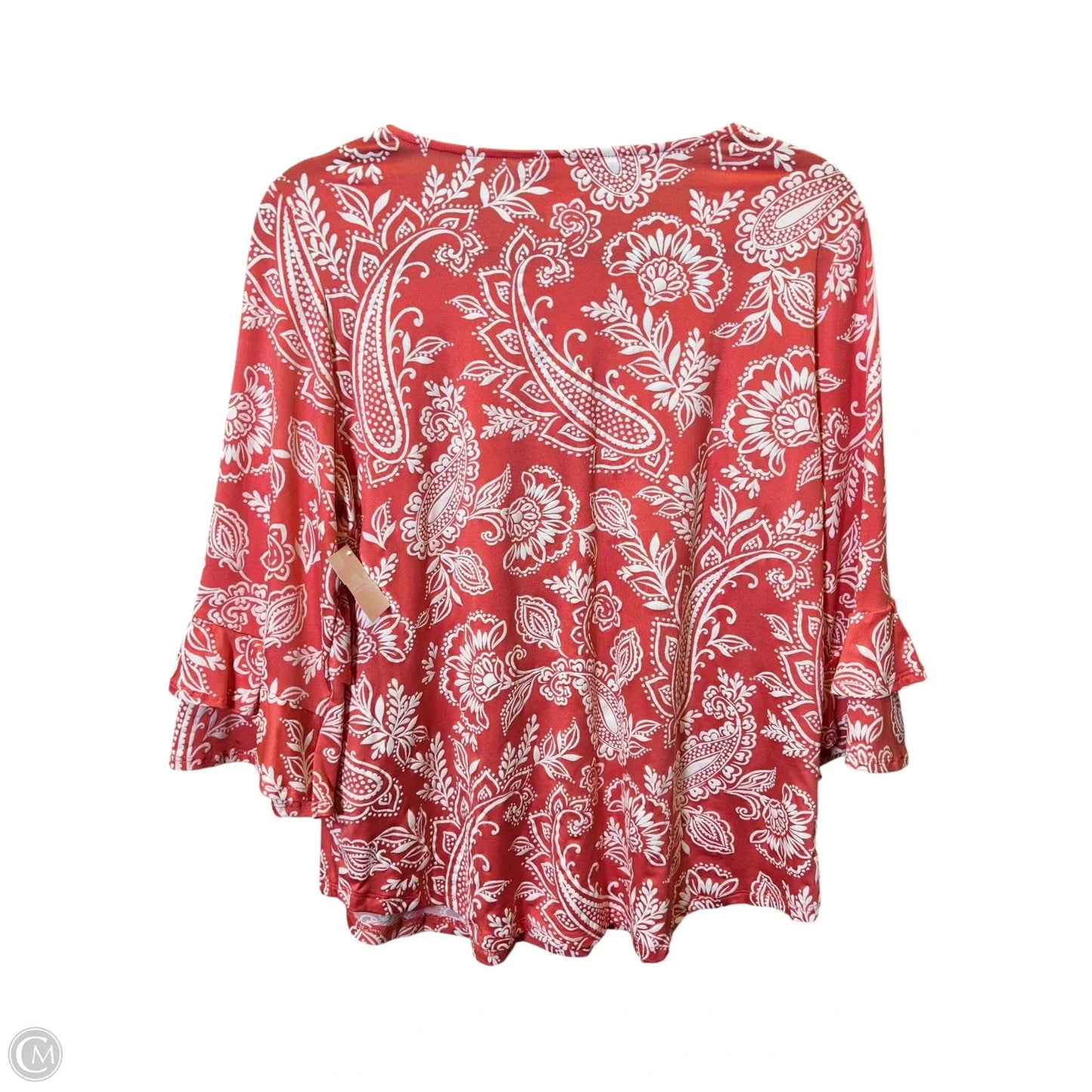 Top 3/4 Sleeve By Ruby Rd In Pink & White, Size: S