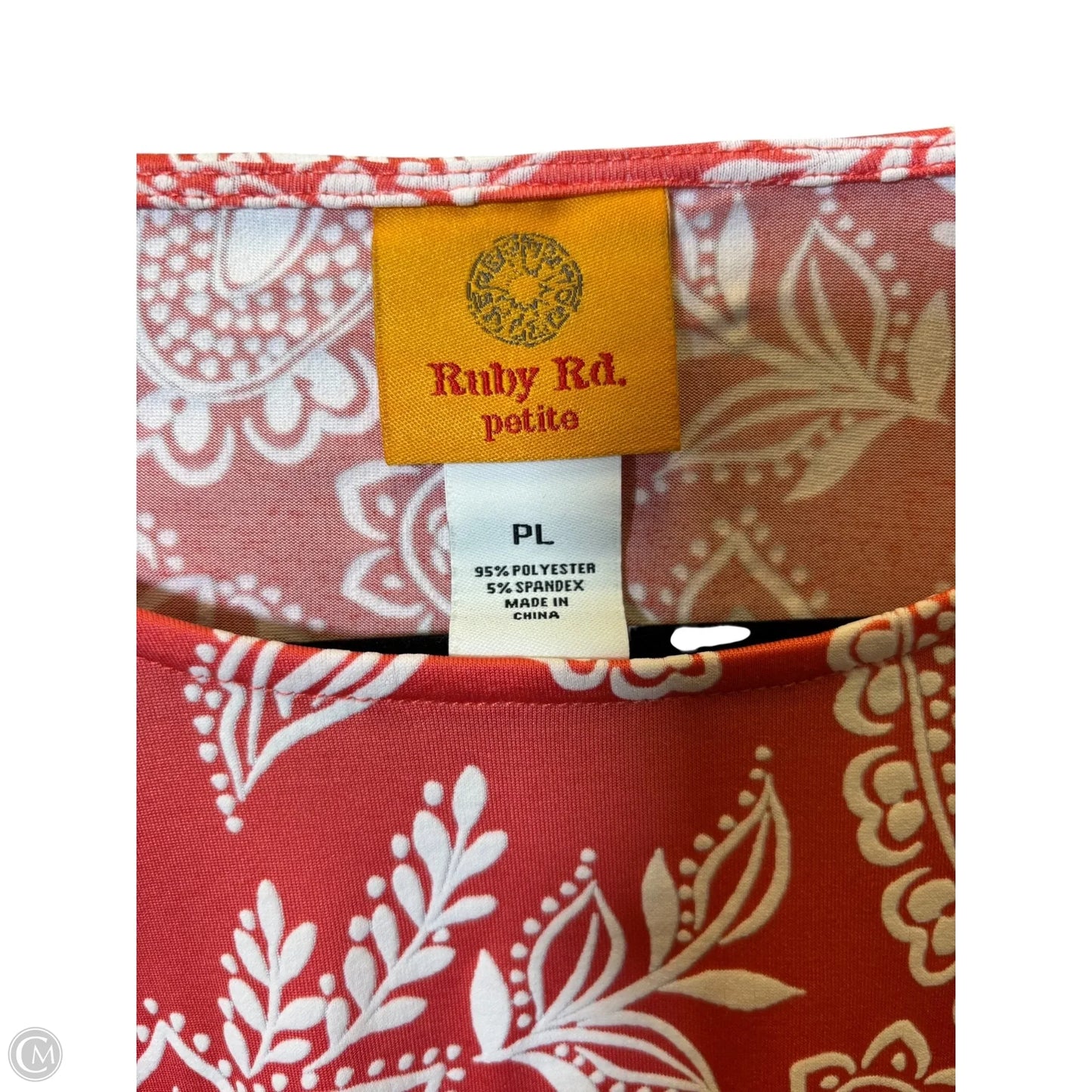 Top 3/4 Sleeve By Ruby Rd In Pink & White, Size: S
