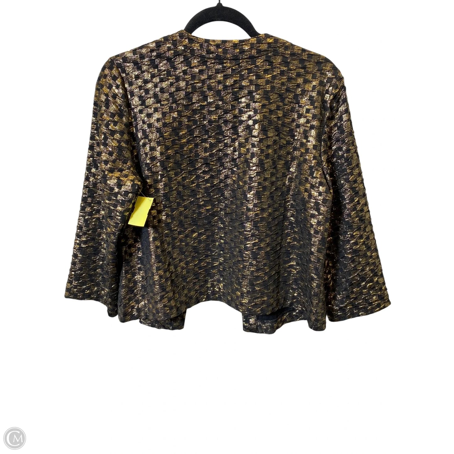 Cardigan By Chicos In Black & Gold, Size: M