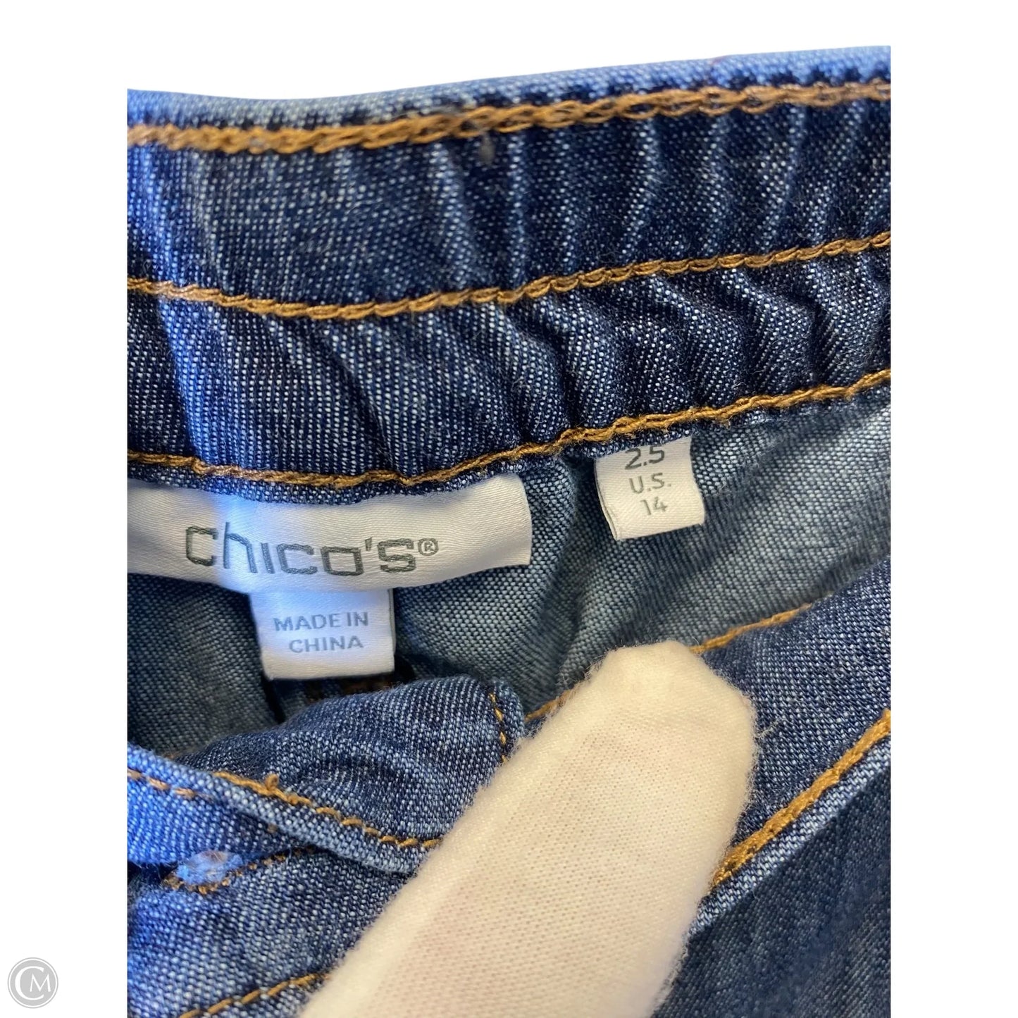 Jeans Cropped By Chicos In Blue Denim, Size: 14