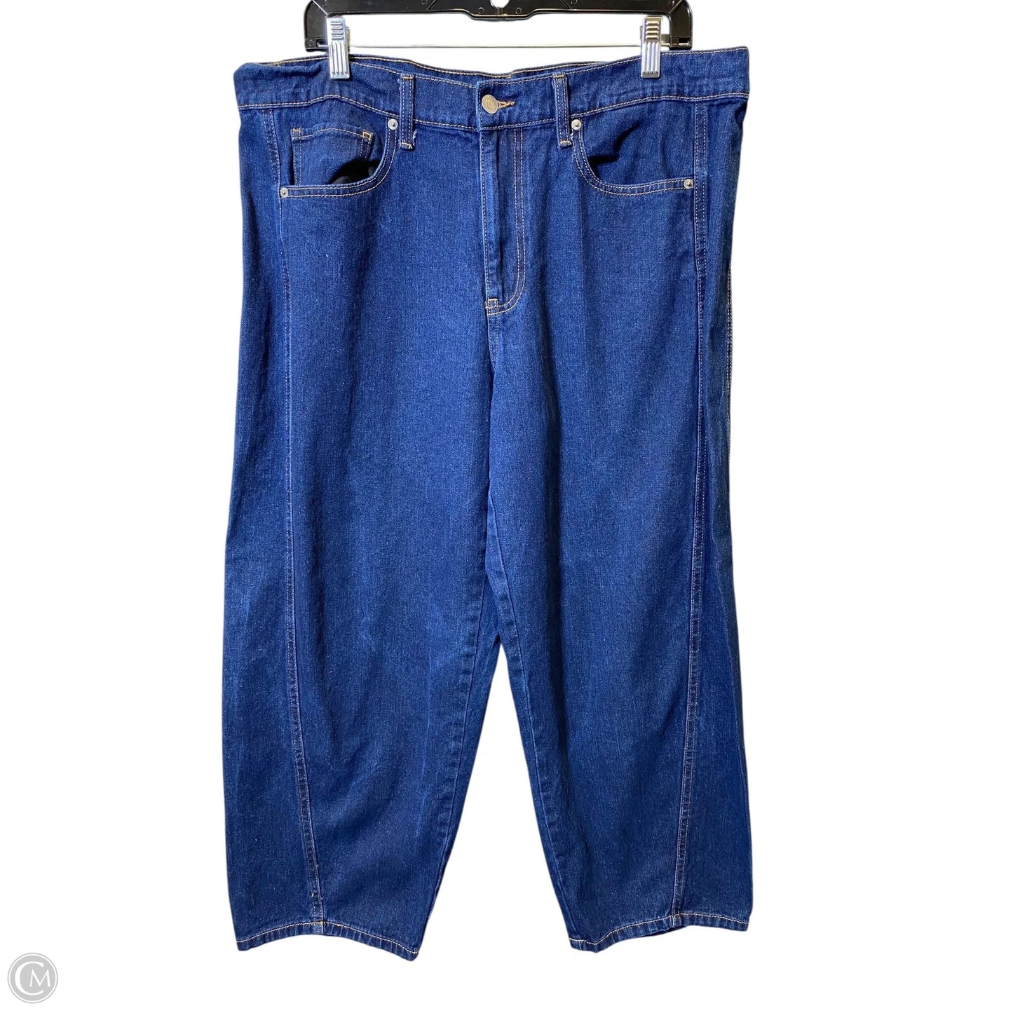 Jeans Wide Leg By Free Assembly In Blue Denim, Size: 14