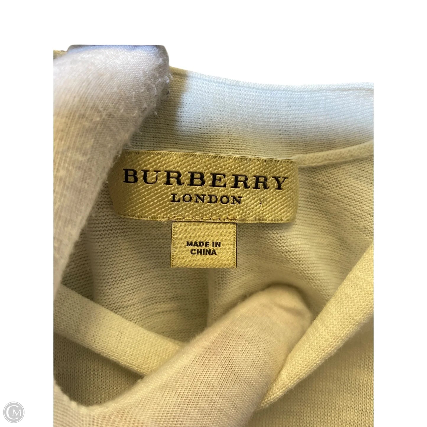 Sweater Luxury Designer By Burberry In Cream, Size: S