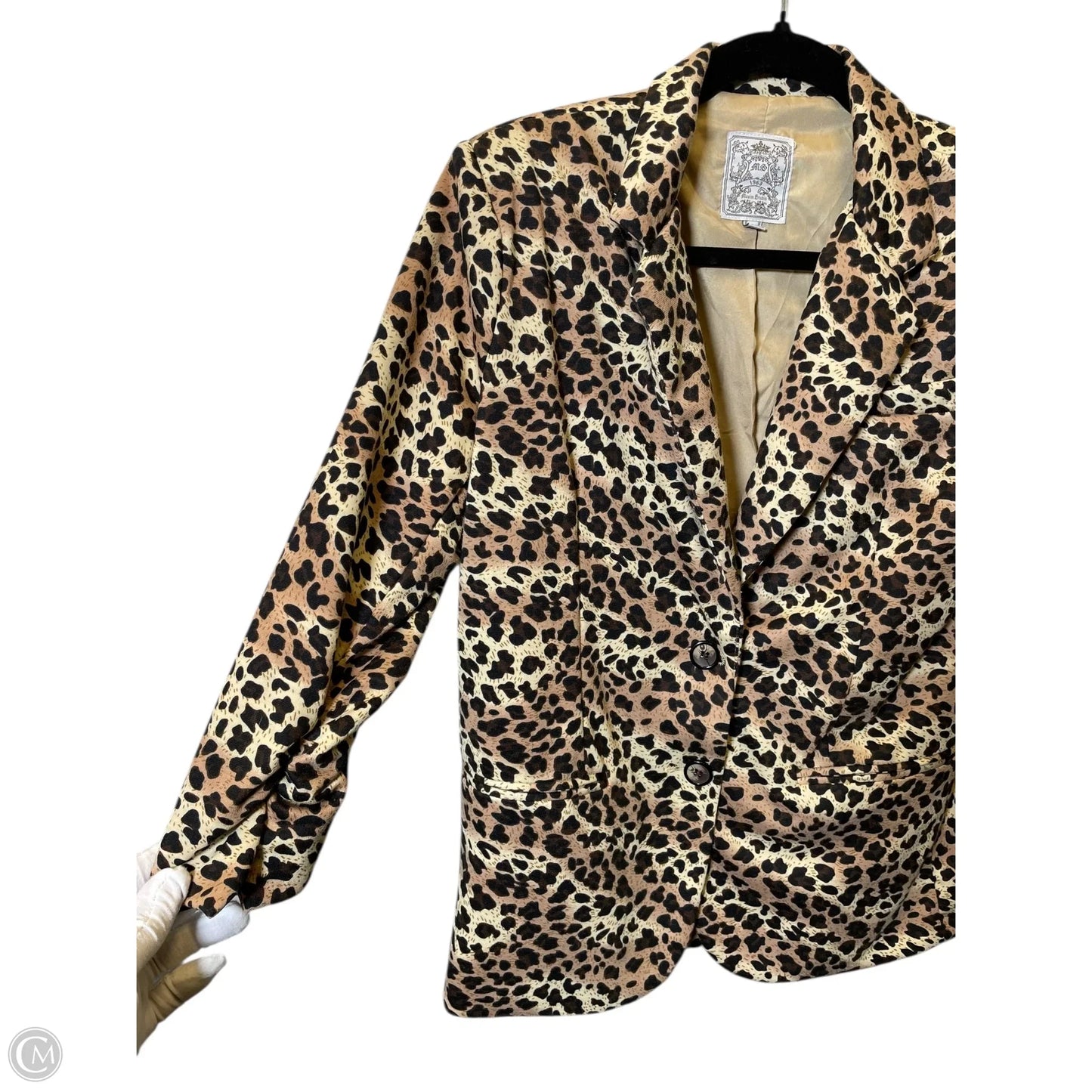 Blazer By Clothes Mentor In Animal Print, Size: L