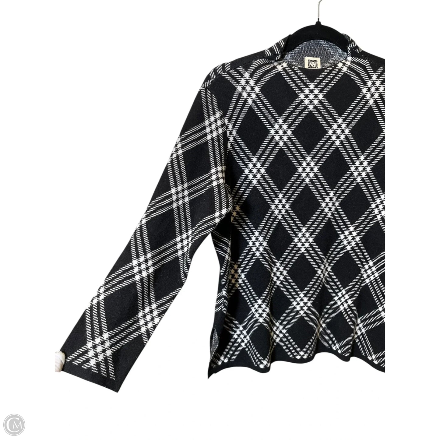 Sweater By Anne Klein In Black & White, Size: M