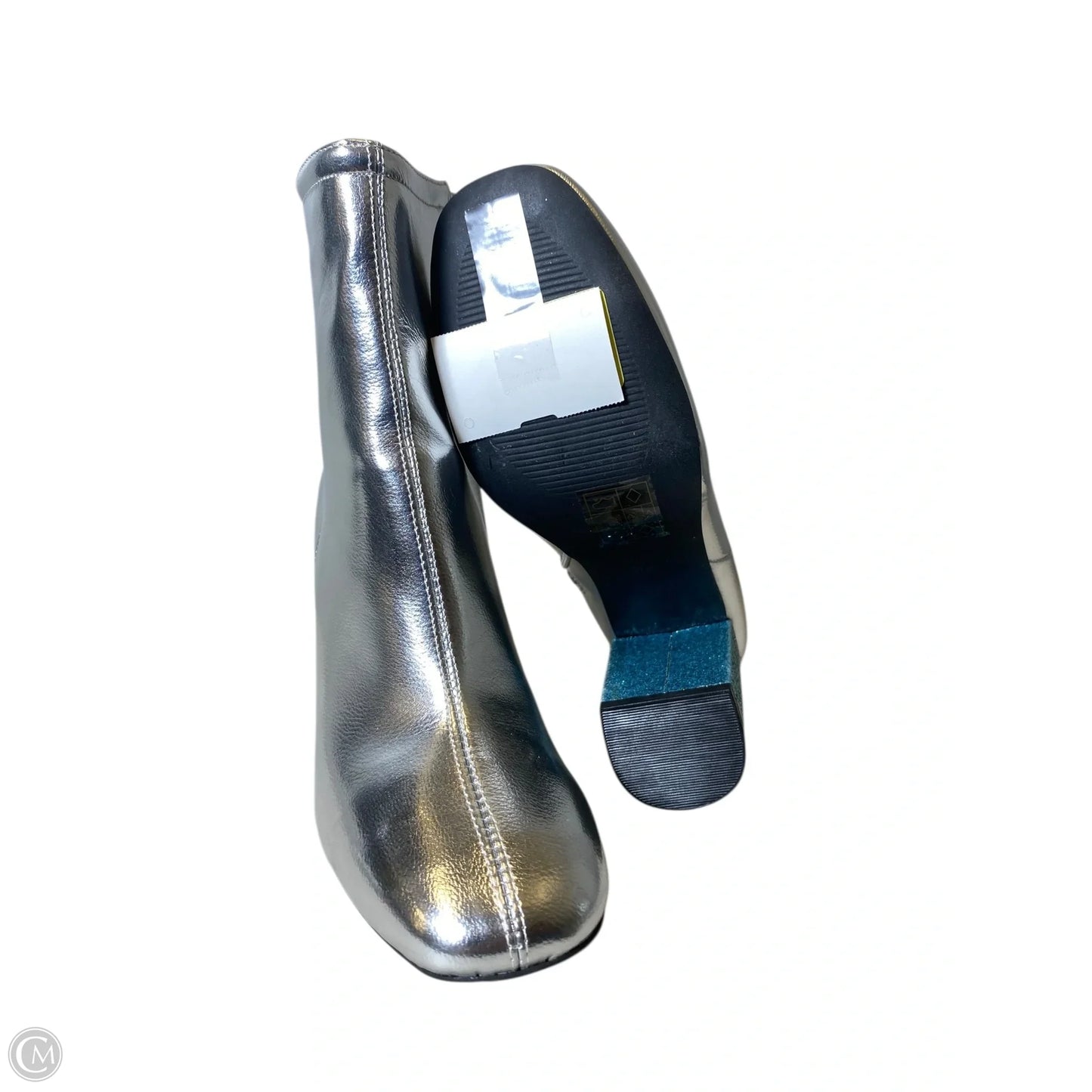 Boots Ankle Heels By Urban Outfitters In Silver, Size: 7