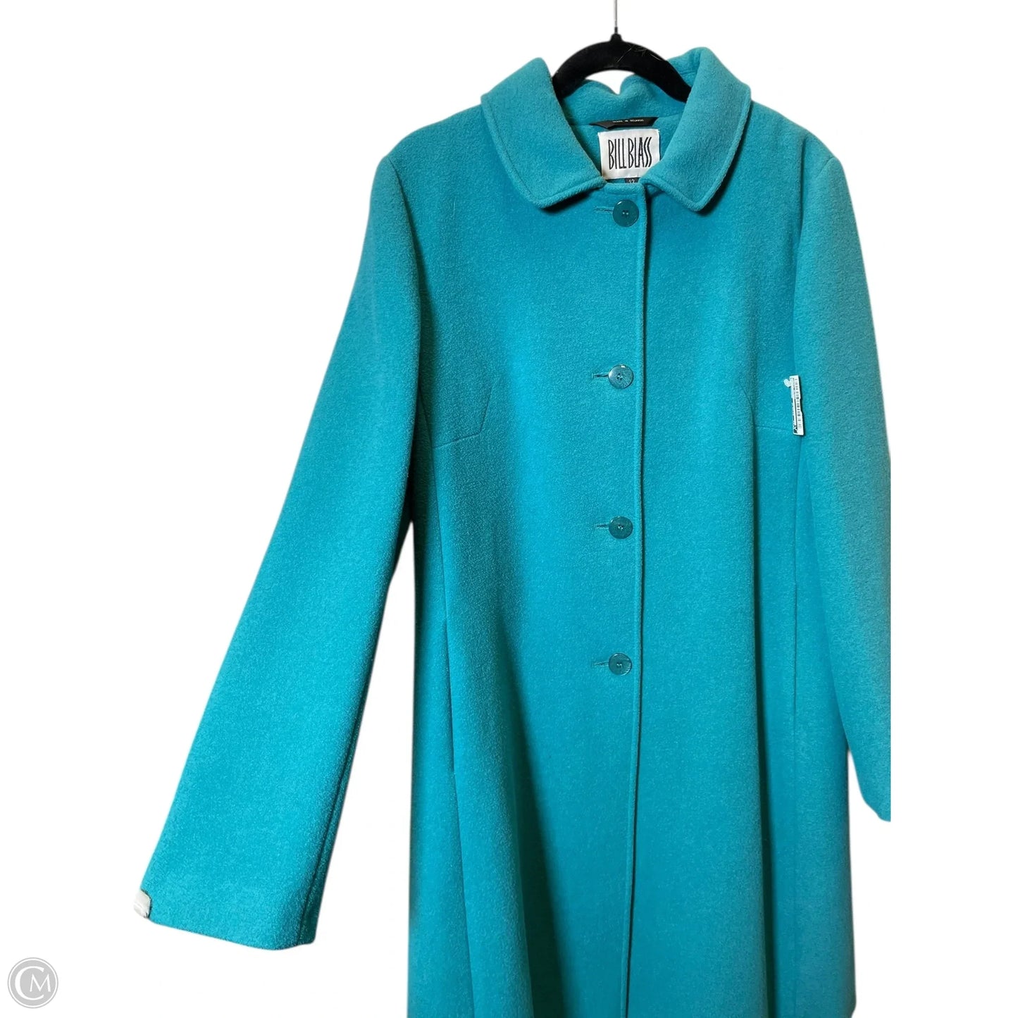 Coat Wool By Bill Blass In Blue, Size: 12