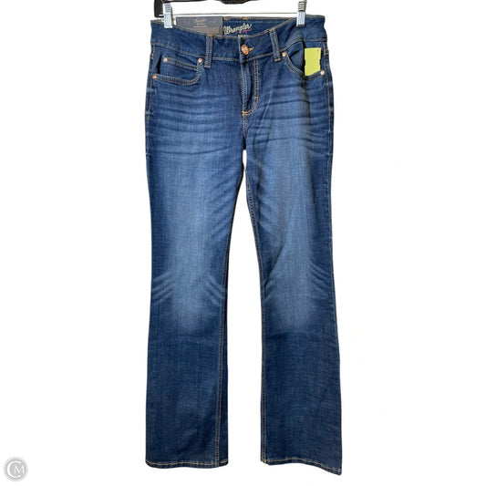 Jeans Flared By Wrangler In Blue Denim, Size: 4