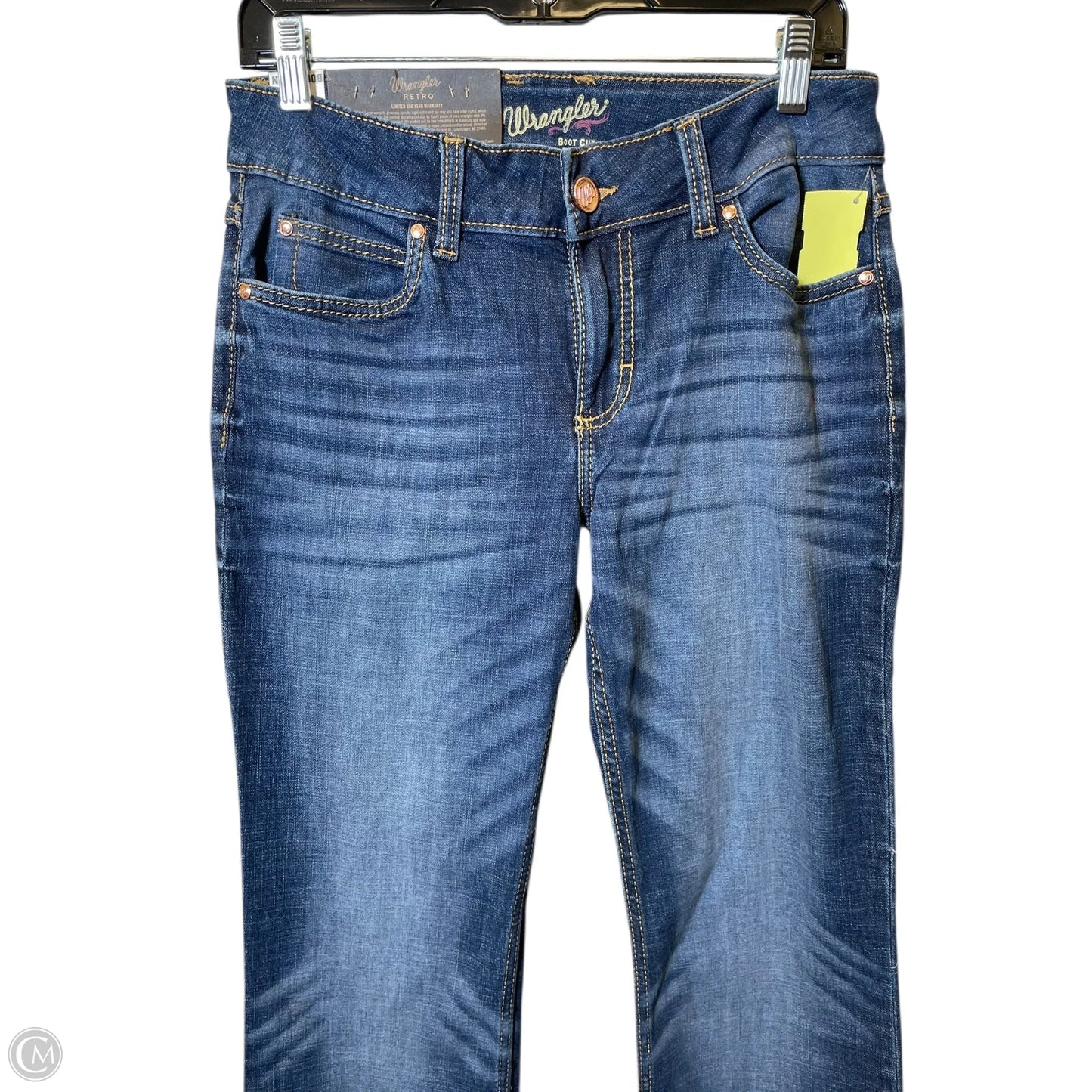 Jeans Flared By Wrangler In Blue Denim, Size: 4