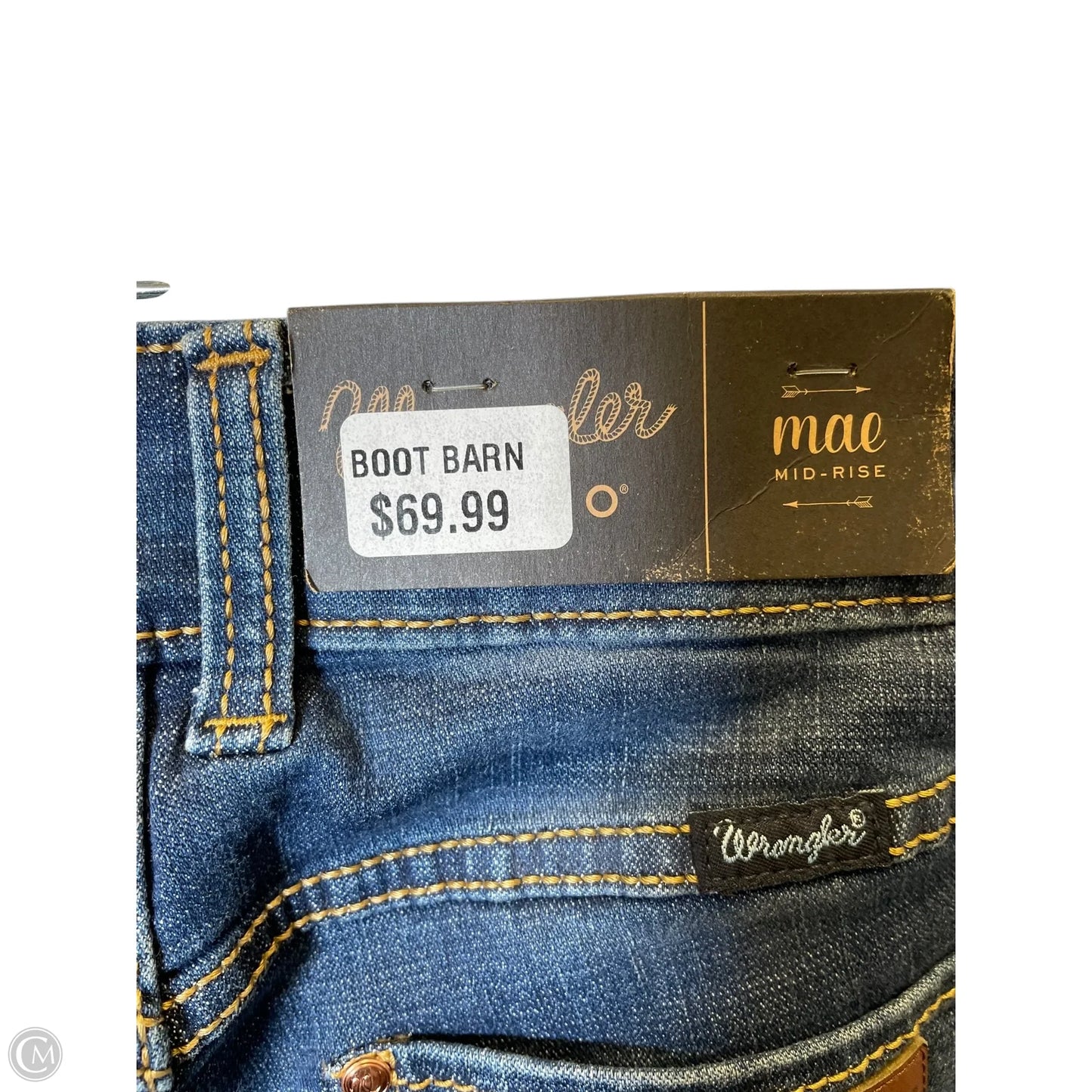 Jeans Flared By Wrangler In Blue Denim, Size: 4