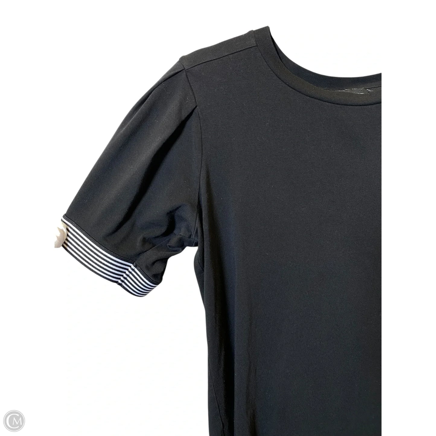 Top Short Sleeve Designer By Karl Lagerfeld In Black & White, Size: S