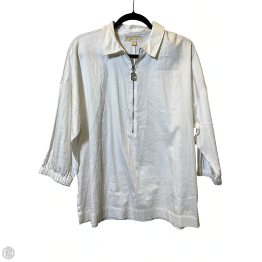Top 3/4 Sleeve By Michael By Michael Kors In White, Size: L