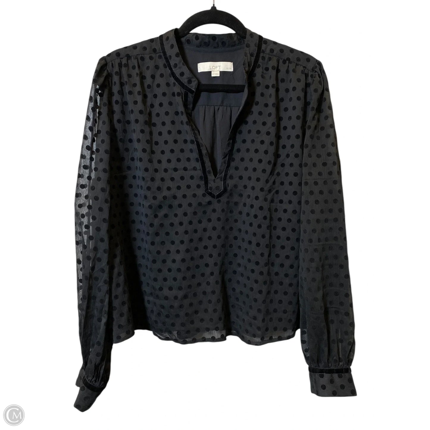 Blouse Long Sleeve By Loft In Black, Size: Xl