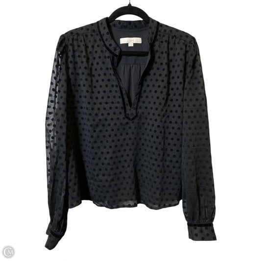 Blouse Long Sleeve By Loft In Black, Size: Xl