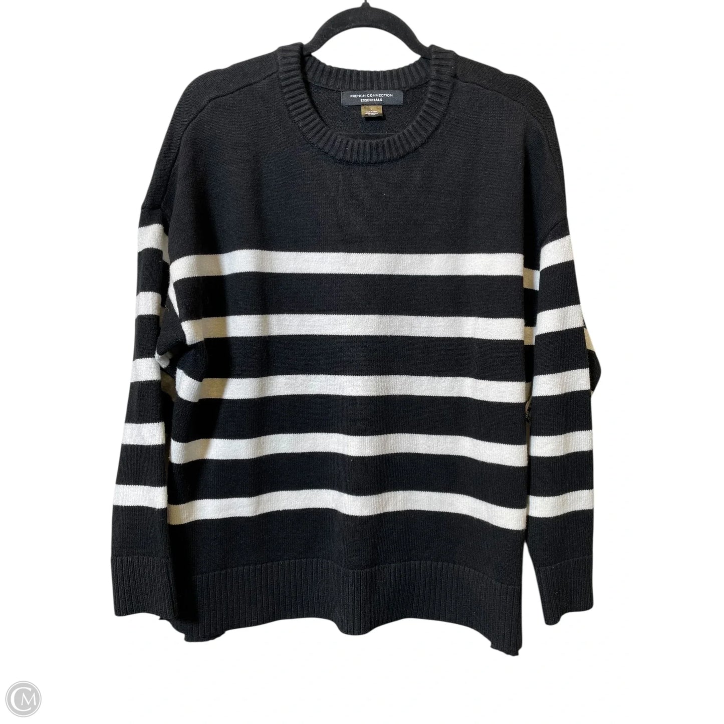 Sweater By French Connection In Black & White, Size: L