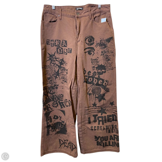 Jeans Wide Leg By Clothes Mentor In Brown, Size: 12