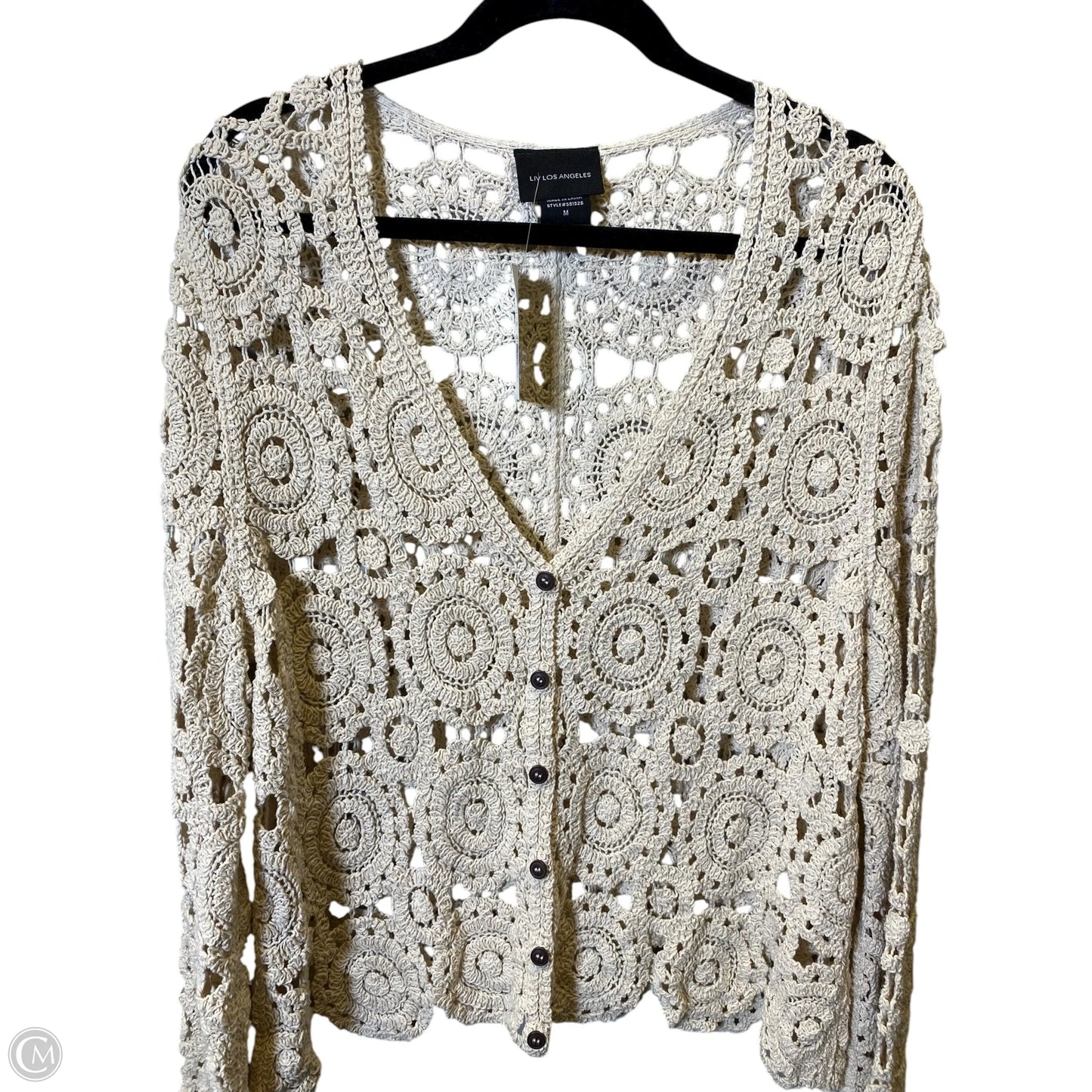 Cardigan By Clothes Mentor In Beige, Size: M