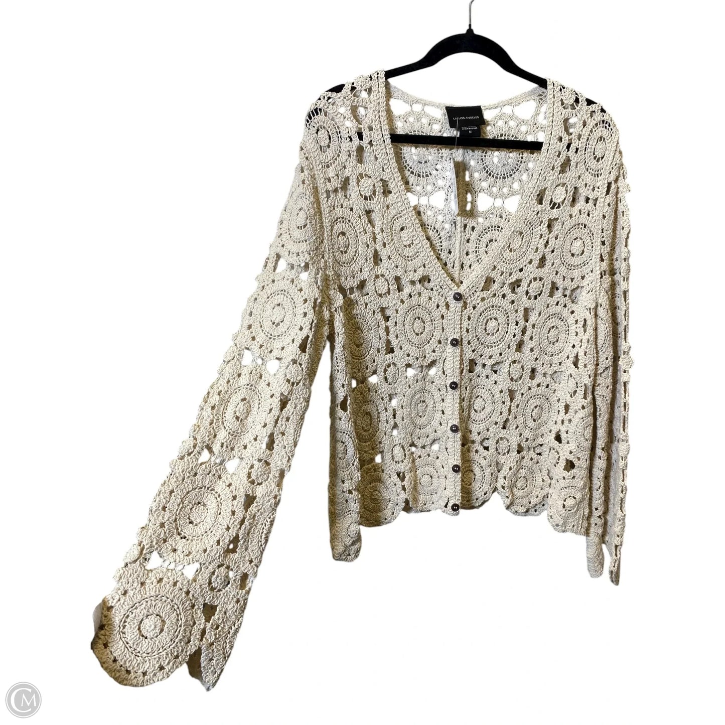 Cardigan By Clothes Mentor In Beige, Size: M